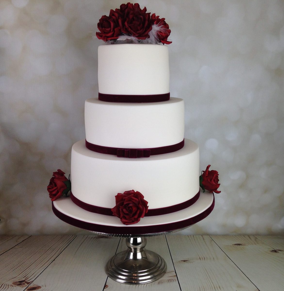 Red Velvet roses wedding cake Mel's Amazing Cakes