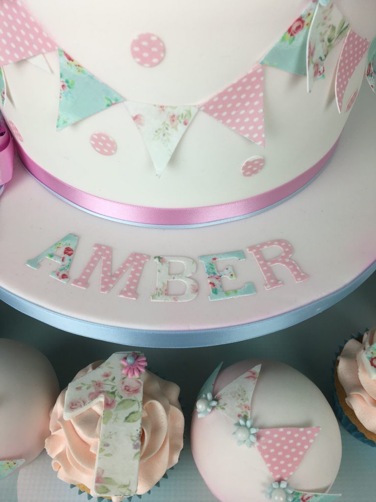 bunting birthday cake
